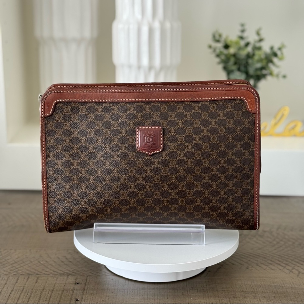 Celine Vintage Macadam Pattern Clutch